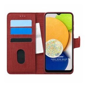 Microsonic Samsung Galaxy A03 Fabric Book Wallet Kırmızı Kılıf