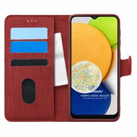 Microsonic Samsung Galaxy A03 Fabric Book Wallet Kırmızı Kılıf