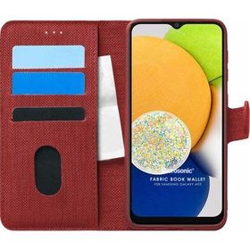 Microsonic Samsung Galaxy A03 Fabric Book Wallet Kırmızı Kılıf
