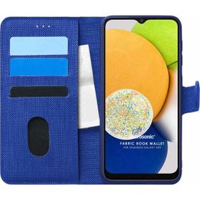 Microsonic Samsung Galaxy A03 Fabric Book Wallet Lacivert Kılıf