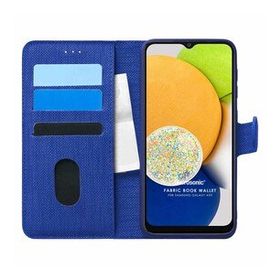 Microsonic Samsung Galaxy A03 Fabric Book Wallet Lacivert Kılıf