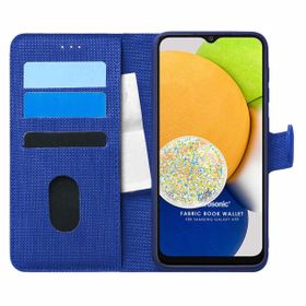 Microsonic Samsung Galaxy A03 Fabric Book Wallet Lacivert Kılıf