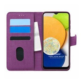 Microsonic Samsung Galaxy A03 Fabric Book Wallet Mor Kılıf