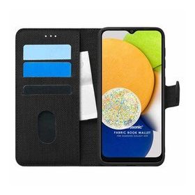Microsonic Samsung Galaxy A03 Fabric Book Wallet Siyah Kılıf