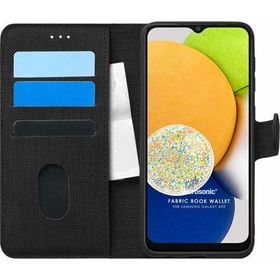 Microsonic Samsung Galaxy A03 Fabric Book Wallet Siyah Kılıf