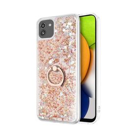 Microsonic Samsung Galaxy A03 Glitter Liquid Holder Gold Cep Telefonu Kılıfı