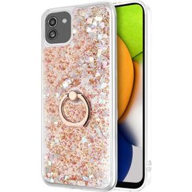 Microsonic Samsung Galaxy A03 Glitter Liquid Holder Gold Cep Telefonu Kılıfı