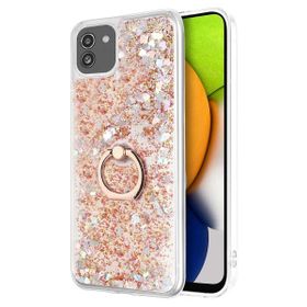 Microsonic Samsung Galaxy A03 Glitter Liquid Holder Gold Cep Telefonu Kılıfı