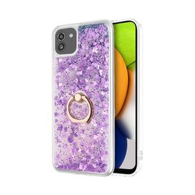 Microsonic Samsung Galaxy A03 Glitter Liquid Holder Mor Kılıf