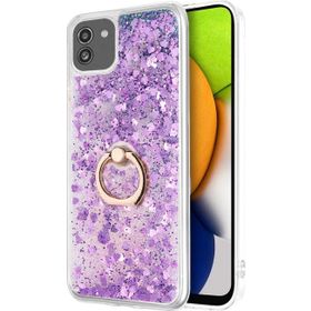 Microsonic Samsung Galaxy A03 Glitter Liquid Holder Mor Kılıf