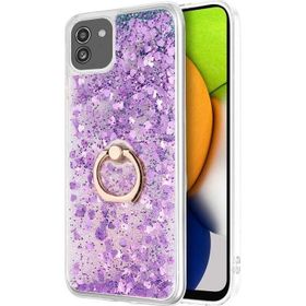 Microsonic Samsung Galaxy A03 Glitter Liquid Holder Mor Kılıf