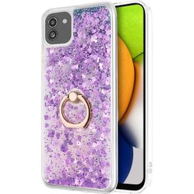 Microsonic Samsung Galaxy A03 Glitter Liquid Holder Mor Kılıf