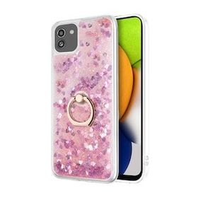 Microsonic Samsung Galaxy A03 Glitter Liquid Holder Pembe Kılıf
