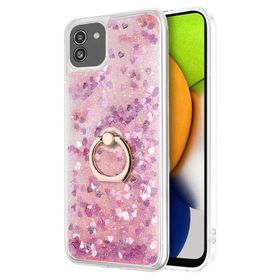 Microsonic Samsung Galaxy A03 Glitter Liquid Holder Pembe Kılıf