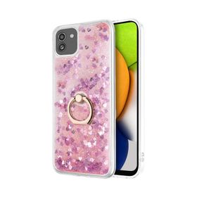 Microsonic Samsung Galaxy A03 Glitter Liquid Holder Pembe Kılıf