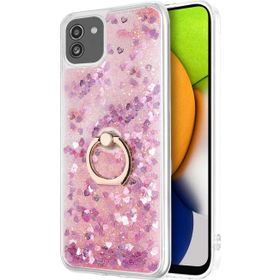 Microsonic Samsung Galaxy A03 Glitter Liquid Holder Pembe Kılıf