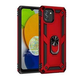 Microsonic Samsung Galaxy A03 Military Ring Holder Kırmızı Kılıf