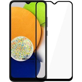 Microsonic Samsung Galaxy A03 Tam Kaplayan Temperli Siyah Cam Ekran Koruyucu