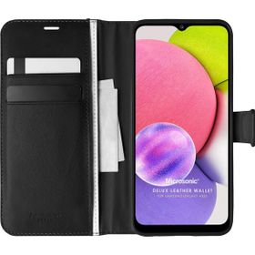 Microsonic Samsung Galaxy A03S Delux Leather Wallet Siyah Kılıf