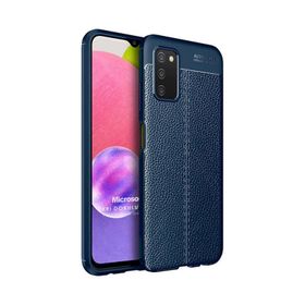 Microsonic Samsung Galaxy A03S Deri Dokulu Silikon Siyah Kılıf