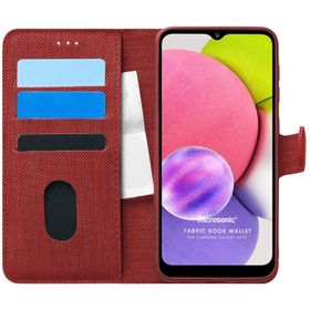 Microsonic Samsung Galaxy A03S Fabric Book Wallet Cep Telefonu Kılıfı