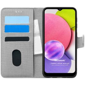 Microsonic Samsung Galaxy A03S Fabric Book Wallet Cep Telefonu Kılıfı