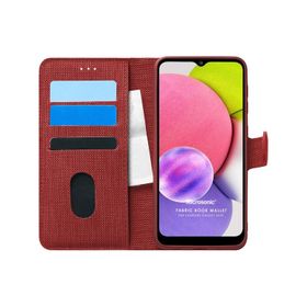 Microsonic Samsung Galaxy A03S Fabric Book Wallet Cep Telefonu Kılıfı
