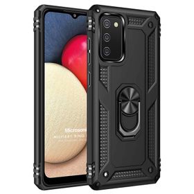 Microsonic Samsung Galaxy A03S Military Ring Holder Pembe Kılıf