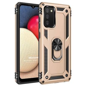 Microsonic Samsung Galaxy A03S Military Ring Holder Pembe Kılıf