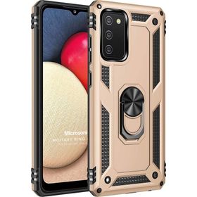 Microsonic Samsung Galaxy A03S Military Ring Holder Pembe Kılıf