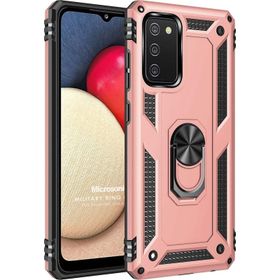 Microsonic Samsung Galaxy A03S Military Ring Holder Pembe Kılıf