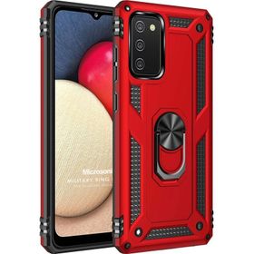 Microsonic Samsung Galaxy A03S Military Ring Holder Pembe Kılıf