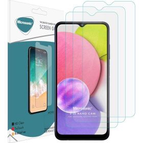 Microsonic Samsung Galaxy A03S Screen Protector Nano Glass 3 Adet Cam Ekran Koruyucu