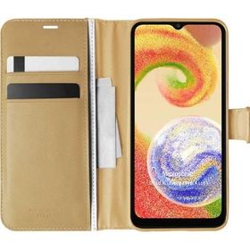 Microsonic Samsung Galaxy A04 Delux Leather Wallet Gold Kılıf
