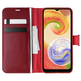 Microsonic Samsung Galaxy A04 Delux Leather Wallet Kırmızı Kılıf