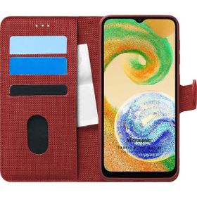 Microsonic Samsung Galaxy A04 Fabric Book Wallet Kırmızı Kılıf