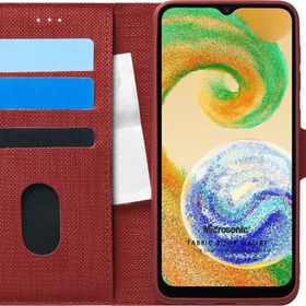 Microsonic Samsung Galaxy A04 Fabric Book Wallet Kırmızı Kılıf