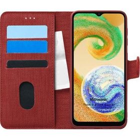 Microsonic Samsung Galaxy A04 Fabric Book Wallet Kırmızı Kılıf