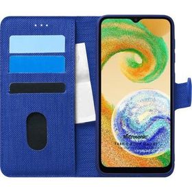 Microsonic Samsung Galaxy A04 Fabric Book Wallet Lacivert Kılıf