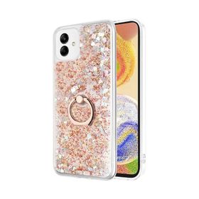 Microsonic Samsung Galaxy A04 Glitter Liquid Holder Gold Kılıf
