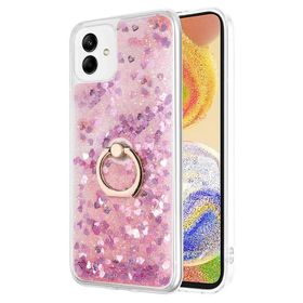 Microsonic Samsung Galaxy A04 Glitter Liquid Holder Pembe Kılıf