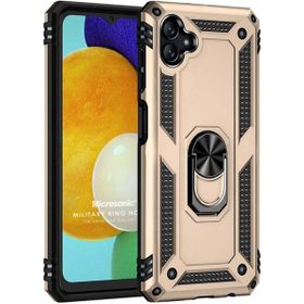 Microsonic Samsung Galaxy A04 Military Ring Holder Gold Kılıf