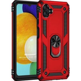 Microsonic Samsung Galaxy A04 Military Ring Holder Kırmızı Kılıf