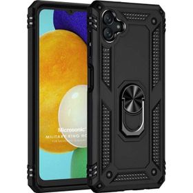 Microsonic Samsung Galaxy A04 Military Ring Holder Siyah Kılıf
