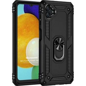 Microsonic Samsung Galaxy A04 Military Ring Holder Siyah Kılıf