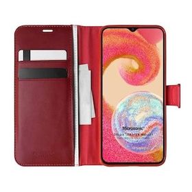 Microsonic Samsung Galaxy A04E Delux Leather Wallet Kırmızı Kılıf