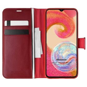 Microsonic Samsung Galaxy A04E Delux Leather Wallet Kırmızı Kılıf