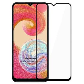 Microsonic Samsung Galaxy A04E Tam Kaplayan Temperli Siyah Cam Ekran Koruyucu