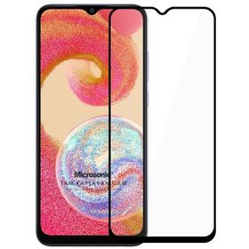 Microsonic Samsung Galaxy A04E Tam Kaplayan Temperli Siyah Cam Ekran Koruyucu
