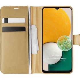 Microsonic Samsung Galaxy A04S Delux Leather Wallet Gold Kılıf